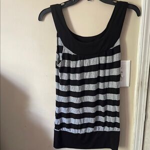 Black and Gray Striped Women's Top